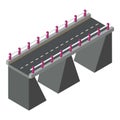 City bridge icon, isometric style Royalty Free Stock Photo