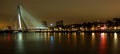 City bridge night lights reflections Royalty Free Stock Photo