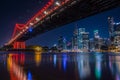 City bridge in night time above river Royalty Free Stock Photo