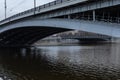 City bridge over the Moscow river, metal structure, details of the bridge Royalty Free Stock Photo