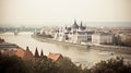 City of Budapest, capital of Hungary travel Europe. Landscape of the river, architecture of buildings.