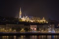 City of Budapest at night, skyline of the Buda side, Hungary Royalty Free Stock Photo