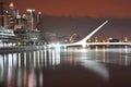 Buenos Aires Argentina, Puerto Madero at night from the Floating Bridge of the Woman Royalty Free Stock Photo