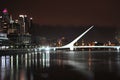 Buenos Aires Argentina, Puerto Madero at night from the Floating Bridge of the Woman Royalty Free Stock Photo