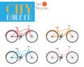 City Builder Set 7: Bicycles Vector Illustration set