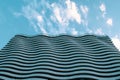 Wavy beautiful building, view from below. Royalty Free Stock Photo