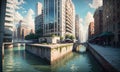 city building canal cityscape landscape, ai