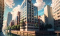 city building canal cityscape landscape, ai