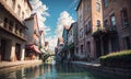 city building canal cityscape landscape, ai