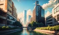 city building canal cityscape landscape, ai