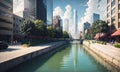 city building canal cityscape landscape, ai