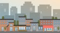 City Building Houses Town View Silhouette Skyline Background