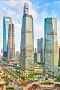 City building of Pudong, Shanghai, China. Royalty Free Stock Photo