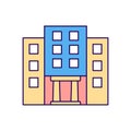 City building RGB color icon Royalty Free Stock Photo