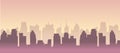 City building silhouette vector cityscape illustration for you project. Royalty Free Stock Photo