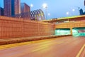 City building street scene and road ironbridge tunnel of night s Royalty Free Stock Photo