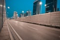 City building street scene and road tunnel of night scene Royalty Free Stock Photo