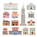 City Buildings Decorative Icons Set Royalty Free Stock Photo
