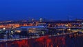 Moscow winter night view from Viribyovy Hills