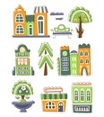 City Buildings And Other Elements Creative Design Collection Royalty Free Stock Photo