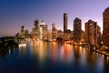 City buildings reflected in the Brisbane river, Brisbane, South East Queensland, Australia. Royalty Free Stock Photo