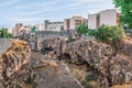 City buildings rise above the Barranco de Santos ravine in Santa Cruz Royalty Free Stock Photo