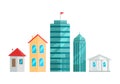 City Buildings Vector Illustration In Flat Design.