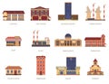 City buildings vintage icons set Royalty Free Stock Photo