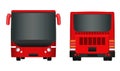 City bus template. Passenger transport sides view from back and front. Vector illustration eps 10 isolated on white background. Royalty Free Stock Photo