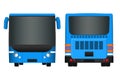 City bus template. Passenger transport sides view from back and front. Vector illustration eps 10 isolated on white background. Royalty Free Stock Photo