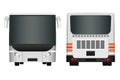 City bus template. Passenger transport sides view from back and front. Vector illustration eps 10 isolated on white background. Royalty Free Stock Photo