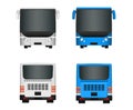 City bus template. Set Passenger transport sides view from back and front. Vector illustration eps 10 isolated on white background Royalty Free Stock Photo