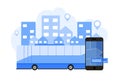 City bus tour public transport. Mobile transportation vector illustration concept
