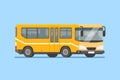 City bus vector illustration in modern flat style