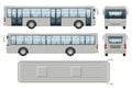 City bus vector template side, front, back top view Royalty Free Stock Photo