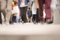 City business people walking in the commercial street, background focus of the man walking Royalty Free Stock Photo