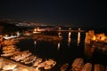 The city of Byblos (Jbeil) by night view over port Royalty Free Stock Photo