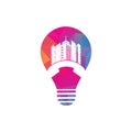 City Call bulb shape concept vector logo design Royalty Free Stock Photo