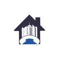 City Call home shape concept vector logo design Royalty Free Stock Photo