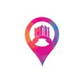 City Call map pin shape concept vector logo design Royalty Free Stock Photo