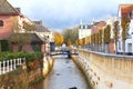 City canal in Valkenburg. Royalty Free Stock Photo