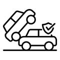 City car accident icon, outline style