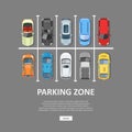 City car parking vector illustration in flat style Royalty Free Stock Photo