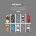 City car parking vector illustration in flat style