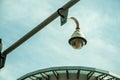 City cctv security camera system attached on the traffic light pole. Royalty Free Stock Photo