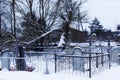 City cemetery , snow, winter Royalty Free Stock Photo