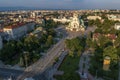 city center and Church Alexander Nevsky, Sofia Bulgaria Royalty Free Stock Photo