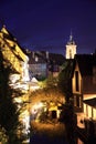 The city center of Colmar by night