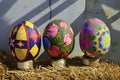 Easter decoration: a big easter egg with colored lights Royalty Free Stock Photo