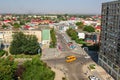 City center of Giurgiu, Romania, aerial view.